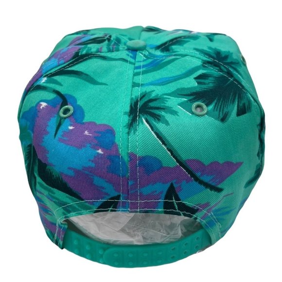 Vintage Rachem Baseball Hat Cap Green Flower Pattern Rope C23 - Picture 3 of 9